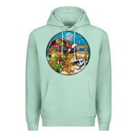Seafoam Christmas  farm animals Premium Hoodie - FaDigitalArtStudio