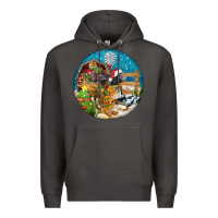 Smoke Christmas  farm animals Premium Hoodie - FaDigitalArtStudio