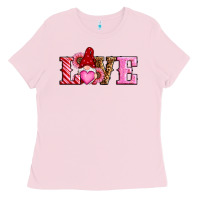 Bubblegum Pink valentines day gnomes love Ladies Tee - RanaPortraitStore