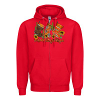 Red western Christmas Zipper Hoodie - CowhideDigitalArt