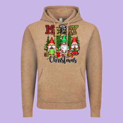 Merry Christmas Gnomes Vintage Hoodie Designed By Cowgirlartshop
