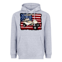 Heather Grey golf cart american flag Heavyweight Hoodie - Artiststas