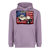 Lavender golf cart american flag Heavyweight Hoodie - Artiststas