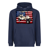 Navy golf cart american flag Heavyweight Hoodie - Artiststas