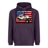 Plum golf cart american flag Heavyweight Hoodie - Artiststas