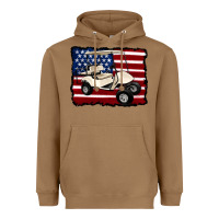 Toasted Coconut golf cart american flag Heavyweight Hoodie - Artiststas