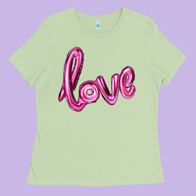 Valentines Day Love Balloon Ladies Tee Designed By Ranaportraitstore