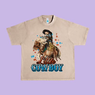 Little Cowboy Midilli Horse Kid Boy Urban Heavy Tee Designed By Howdyjamesfarm