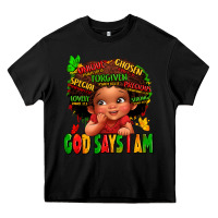 Black god says i am juneteenth kid Heavy Core Tee - LillyAllenDesigns