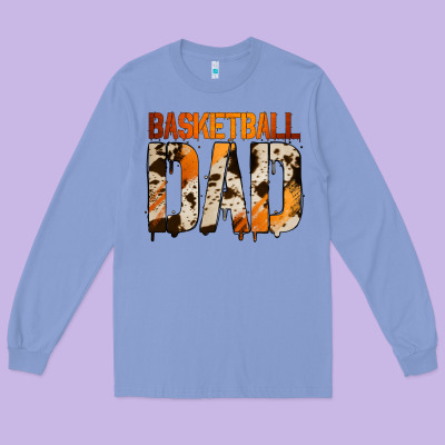No Background Basketball Dad Long Sleeve Tee Designed By Jasminsmagicworld