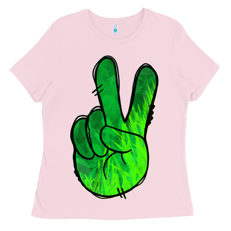 Green Peace Sign Ladies Tee by Jasminsmagicworld | Teevron