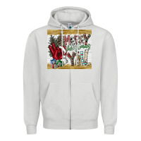 Dove Grey merry christmas y'all Zipper Hoodie - CowhideDigitalArt
