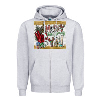 Heather Grey merry christmas y'all Zipper Hoodie - CowhideDigitalArt