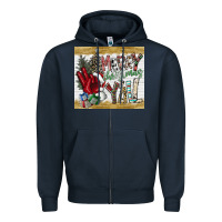 Navy merry christmas y'all Zipper Hoodie - CowhideDigitalArt