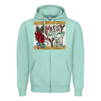 Seafoam merry christmas y'all Zipper Hoodie - CowhideDigitalArt
