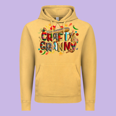 Cinco De Mayo Crafty Granny Vintage Hoodie Designed By Cowgirlartshop