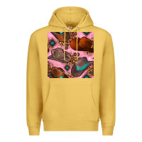 Antique Gold western cowboy hat seamless pattern Premium Hoodie - BundleAndBundleShop