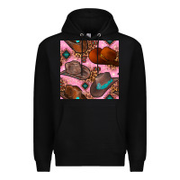 Black western cowboy hat seamless pattern Premium Hoodie - BundleAndBundleShop
