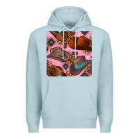 Blue Mist western cowboy hat seamless pattern Premium Hoodie - BundleAndBundleShop