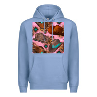Colony Blue western cowboy hat seamless pattern Premium Hoodie - BundleAndBundleShop