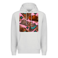 Dove Grey western cowboy hat seamless pattern Premium Hoodie - BundleAndBundleShop