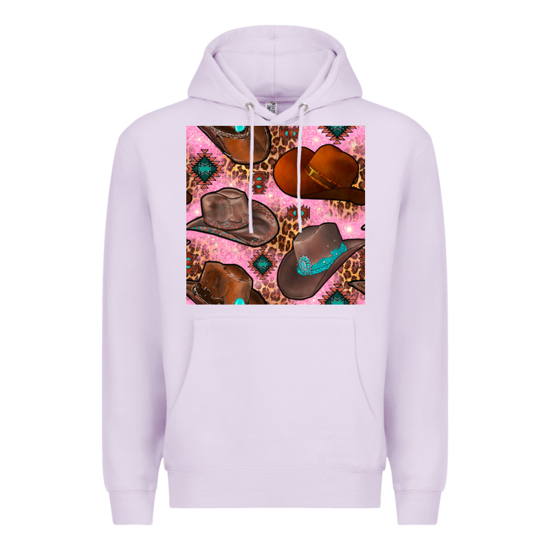 Western Cowboy Hat Seamless Pattern Premium Hoodie by BundleAndBundleShop | Teevron