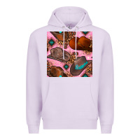 Lilac western cowboy hat seamless pattern Premium Hoodie - BundleAndBundleShop