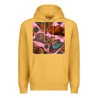 Mustard western cowboy hat seamless pattern Premium Hoodie - BundleAndBundleShop