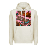 Oatmeal Heather western cowboy hat seamless pattern Premium Hoodie - BundleAndBundleShop