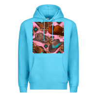Ocean Blue western cowboy hat seamless pattern Premium Hoodie - BundleAndBundleShop