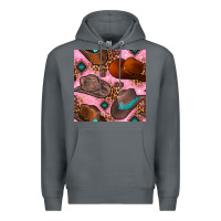 Rock western cowboy hat seamless pattern Premium Hoodie - BundleAndBundleShop