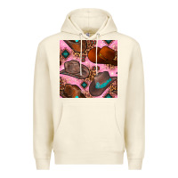 Sandshell western cowboy hat seamless pattern Premium Hoodie - BundleAndBundleShop