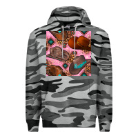 Slate Camo western cowboy hat seamless pattern Premium Hoodie - BundleAndBundleShop