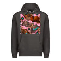 Smoke western cowboy hat seamless pattern Premium Hoodie - BundleAndBundleShop