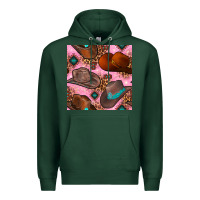 Sports Green western cowboy hat seamless pattern Premium Hoodie - BundleAndBundleShop