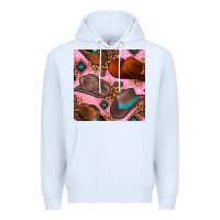 White western cowboy hat seamless pattern Premium Hoodie - BundleAndBundleShop
