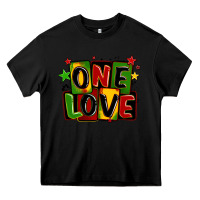 Black one love juneteenth Heavy Core Tee - LillyAllenDesigns