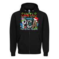 Black Santas Favorite PCA Patient Care Assistant Zipper Hoodie - CowhideDigitalArt