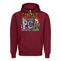Burgundy Santas Favorite PCA Patient Care Assistant Zipper Hoodie - CowhideDigitalArt