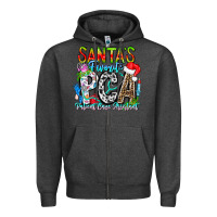 Charcoal Heather Santas Favorite PCA Patient Care Assistant Zipper Hoodie - CowhideDigitalArt