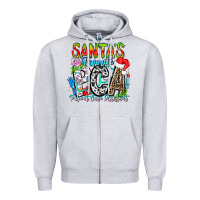 Heather Grey Santas Favorite PCA Patient Care Assistant Zipper Hoodie - CowhideDigitalArt