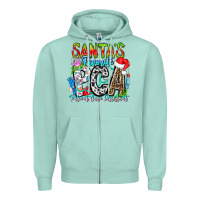 Seafoam Santas Favorite PCA Patient Care Assistant Zipper Hoodie - CowhideDigitalArt