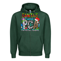 Sports Green Santas Favorite PCA Patient Care Assistant Zipper Hoodie - CowhideDigitalArt