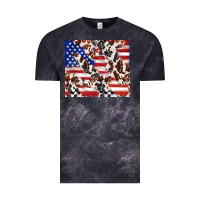 Cloud Black cowhide amerikan flag Vintage Tee - TumblerDesignByShophia