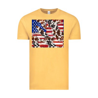 Vintage Mustard cowhide amerikan flag Vintage Tee - TumblerDesignByShophia