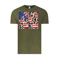 Vintage Olive cowhide amerikan flag Vintage Tee - TumblerDesignByShophia