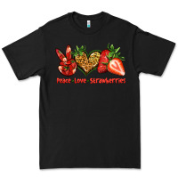 Black peace love strawberries Premium Tee - Jasminsmagicworld