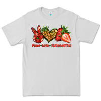 Dove Grey peace love strawberries Premium Tee - Jasminsmagicworld