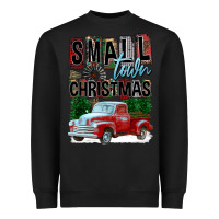 Black Small Town Christmas Heavyweight Sweatshirt - FaDigitalArtStudio
