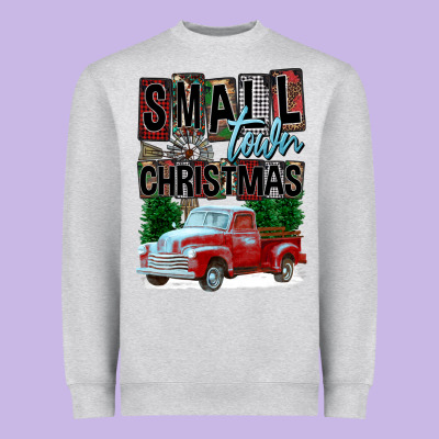 Small Town Christmas Heavyweight Sweatshirt Designed By Fadigitalartstudio